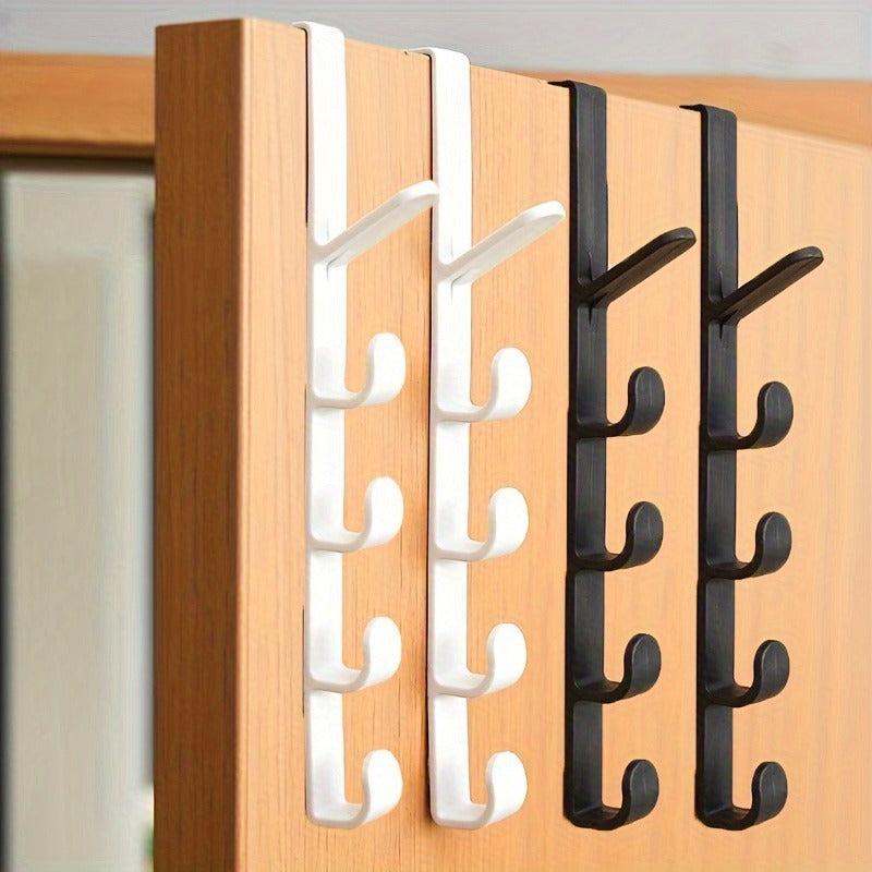 4pcs Adjustable Over-the-Door Hanger Organizer - Easy Install, Multi-Functional Storage Hooks .