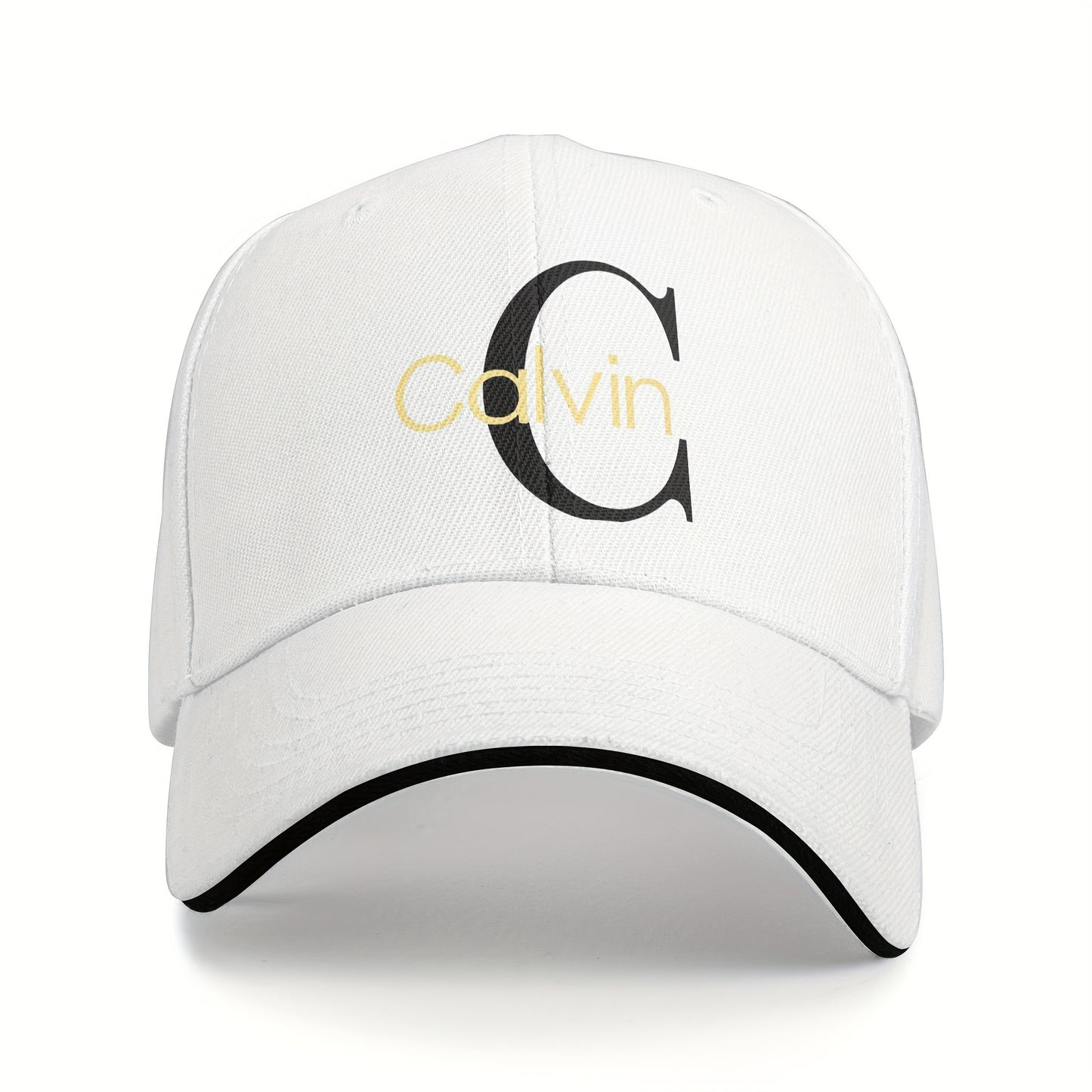 1pc Calvin Letter Print Baseball Cap - Adjustable, Breathable Dad Hat for Men & Women, Perfect for Outdoor Activities & Gatherings, Ideal Gift Choice, Outdoor Headwear | Stylish Dad Hat | Mesh Back Hat