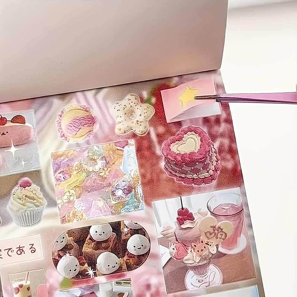 [Korean Retro] Sticker Book | 30 Sheets/Book | Japanese Food Series Korean Retro Cute Dessert Drink Pattern | Suitable for Handbook Landscaping Collage Material DIY Storage Box Cup Album Diary Decoration