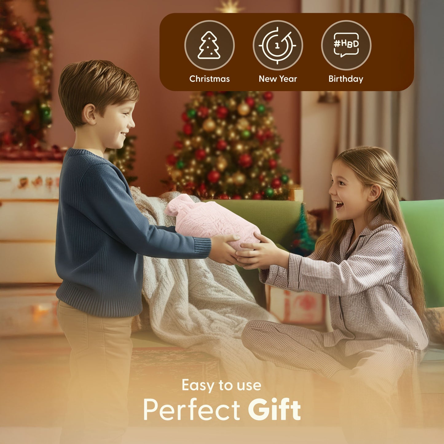 Cosy Hot Water Bottle with Plush Cover