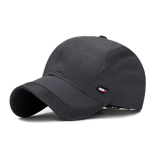 Men'S Breathable Mesh Baseball Cap - Black, Lightweight, Quick-Dry Polyester, Fashionable Outdoor Sports Hat with Adjustable Snap Closure, Multiple Color Options, Sports Cap|Fashionable Cap|Adjustable Closure
