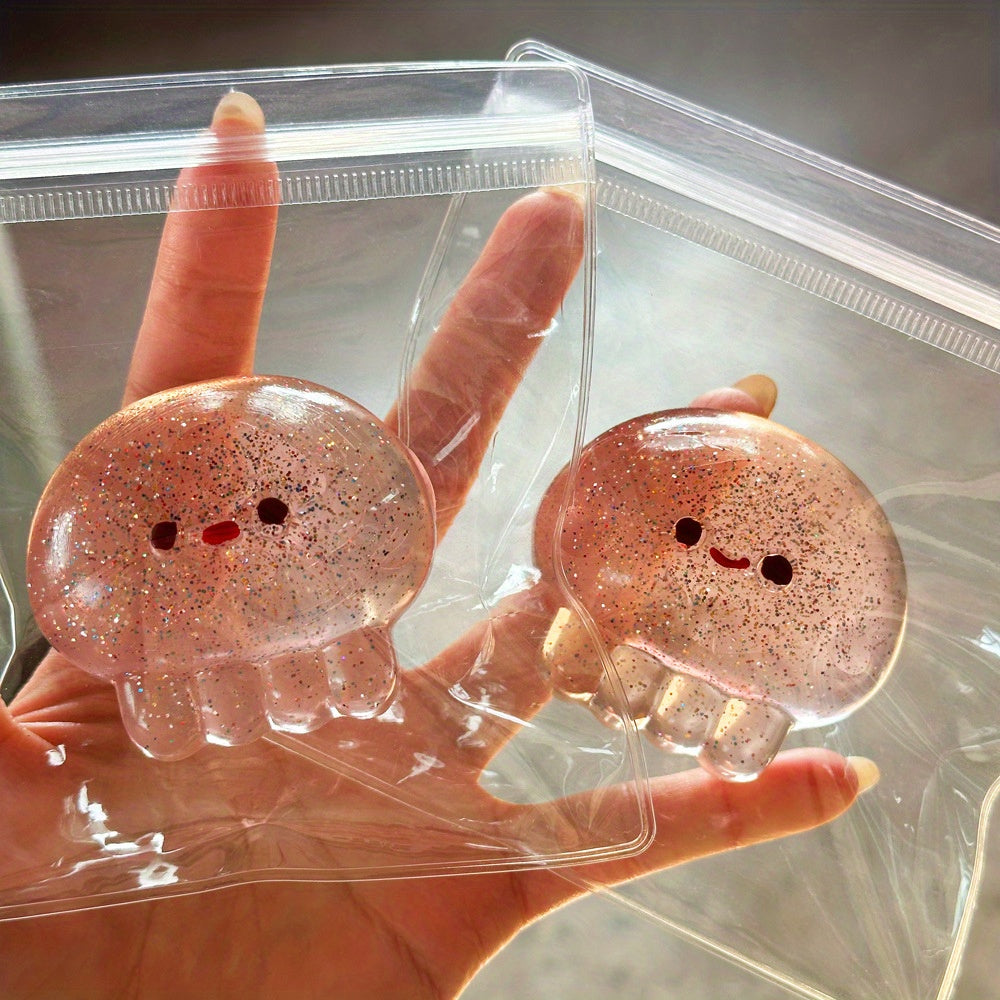 [Squishy Jellyfish Toys] Transparent Squishy Cute Jellyfish Toys | Perfect for Christmas, Halloween, And Easter Egg Hunt Party Favors, Easter Basket Fillers, Toys for Easter Parties, And Supplies for Easter Prizes That Can Fi