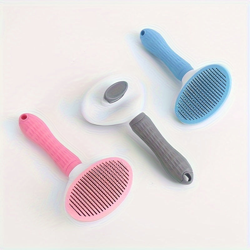 Automatic One-Button Hair Removal Dog and Cat Cleaning Face Comb | Pet Hair Removal Massage Comb, Cat and Dog Needle Comb Beauty Cleaning Brush