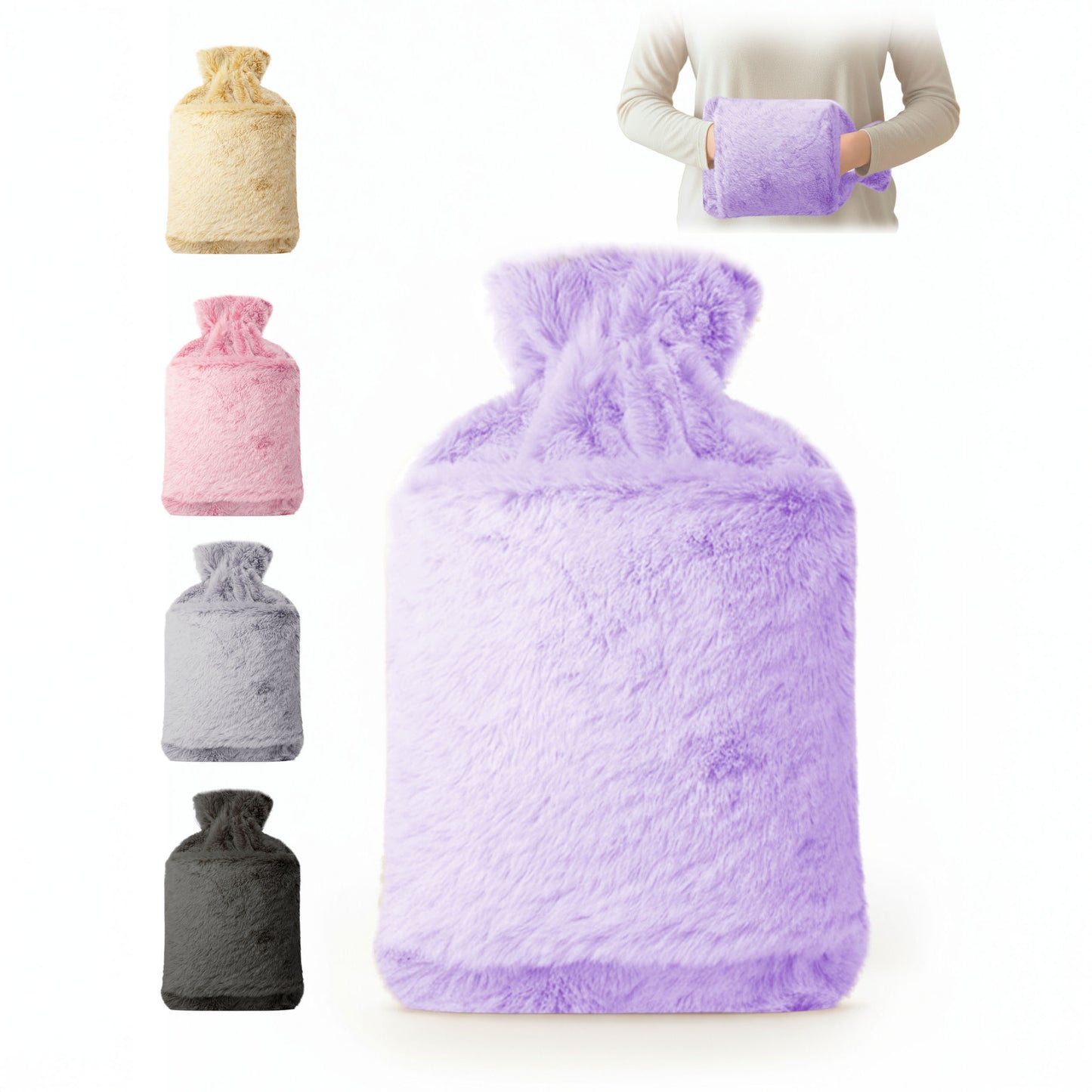 Cosy Hot Water Bottle with Plush Cover