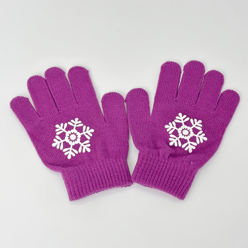 3pcs Knit Hat Set - Knitted Scarf and Gloves, Beanie