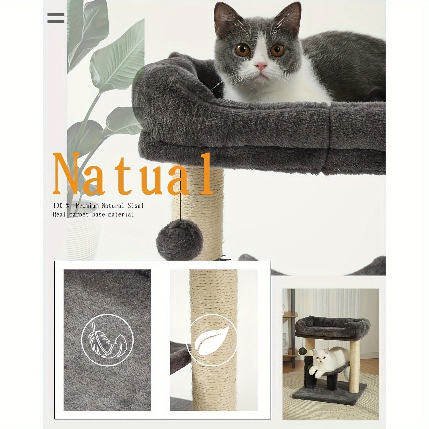 Deluxe Cat Tree Tower with Scratching Post