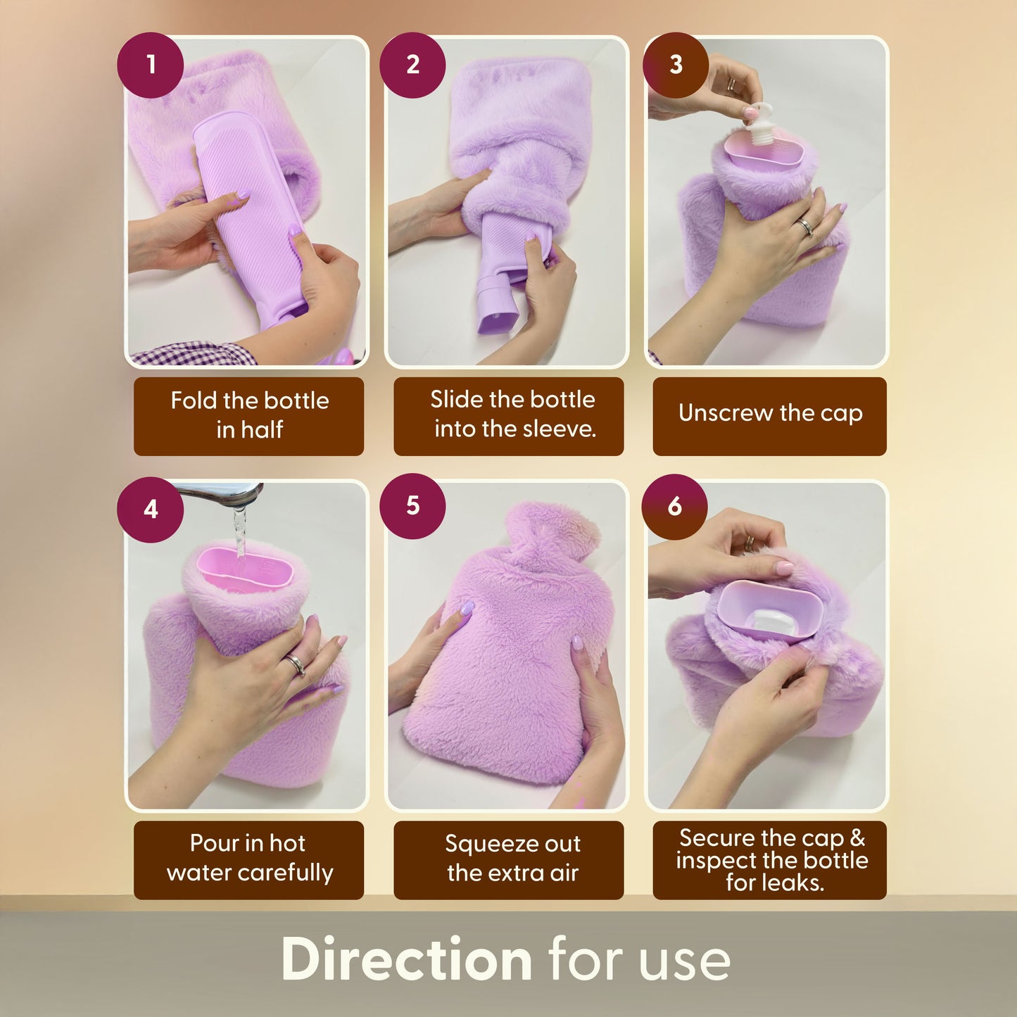 Cosy Hot Water Bottle with Plush Cover