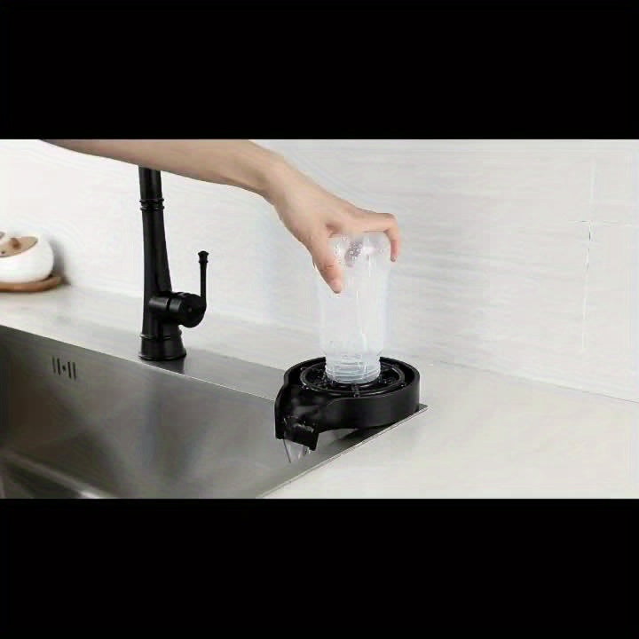 [Automatic Cup Washer] High-Pressure Automatic Cup Washer | Single-Hole Deck Mount Plastic Glass Rinser for Kitchen Sink – Ideal for Coffee Mugs, Wine Glasses, Baby Bottles