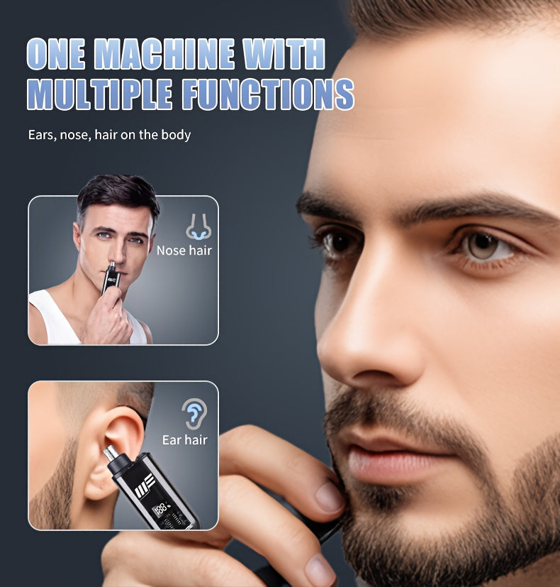 WEEME Men'S USB-Powered Ear & Nose Hair Trimmer with LCD Display.