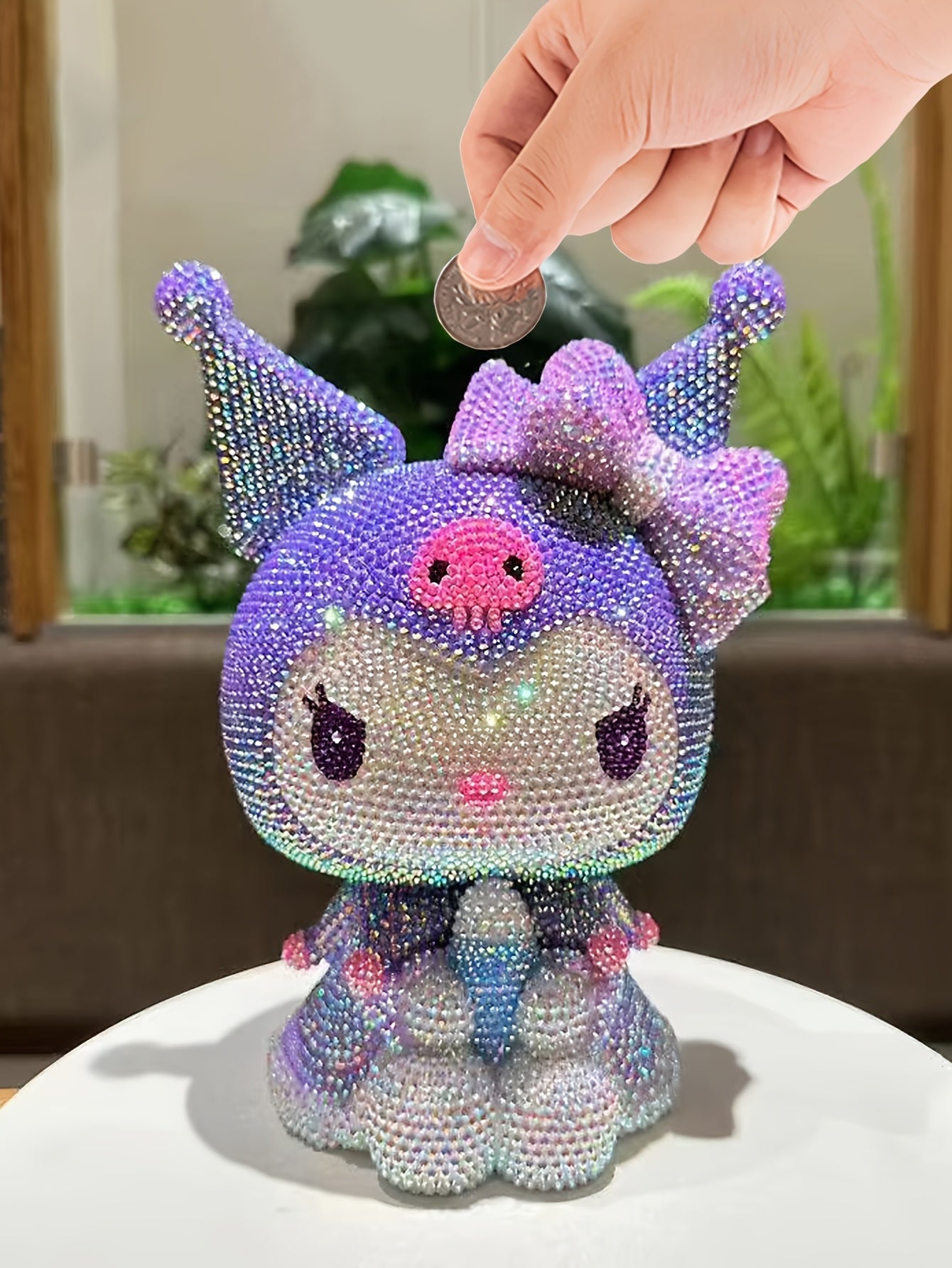 [Diamond Studded] DIY Diamond Studded Cute Cartoon Cat Coin Bank .