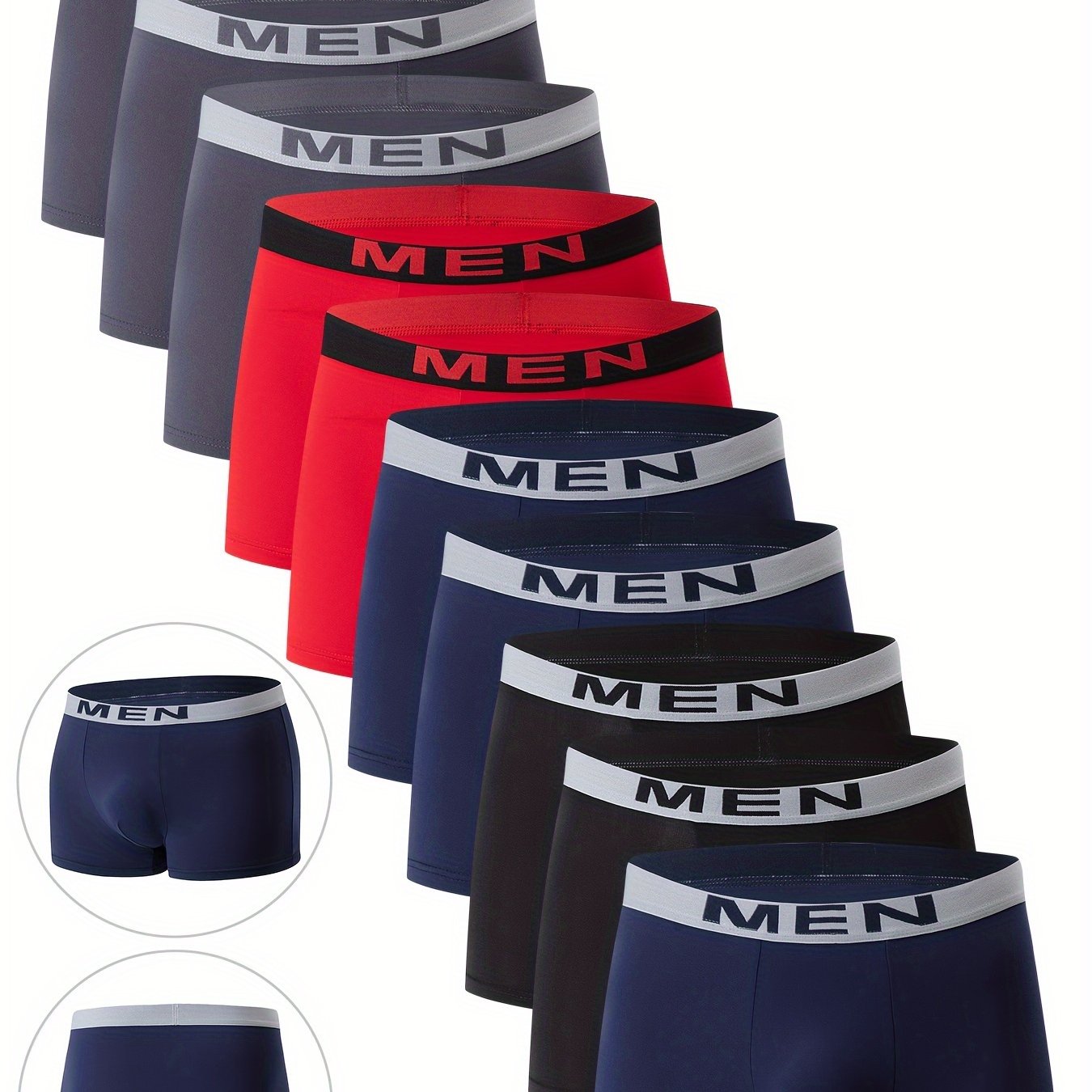 10-Pack Men'S Boxer Briefs - Breathable, Comfortable, Stretchy Underwear.
