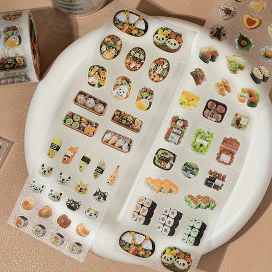 1 Roll Japanese Food-Themed Washi Tape - High Quality PET Film with Sushi, Ramen, Mochi & Matcha Designs for Scrapbooking, Journals, DIY Crafts - Cute Kawaii Decorative Gift for Birthdays, Holidays, Scrapbooking Essentials |