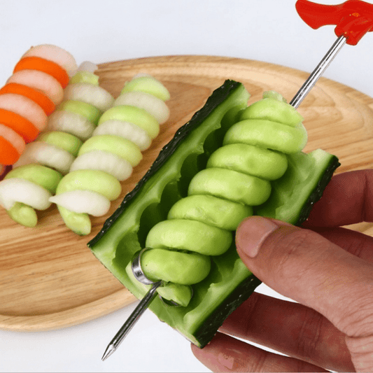 1pc Stainless Steel Spiral Vegetable Slicer - Manual Cutter for Potatoes, Carrots, Cucumbers - Ideal for Salad Prep & Camping Meals, Salad Preparation Tool|Festive Food Prep|Stainless Steel Cutter, Vegetable Slicer And Choppe