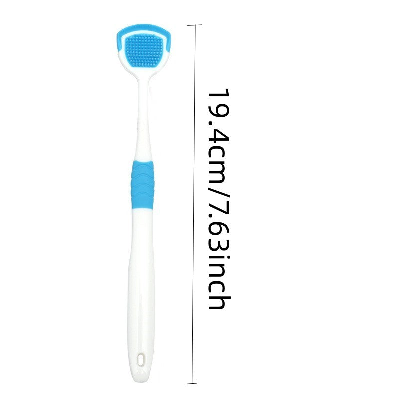 Plastic Tongue Scraper Brush with Silicone Head - Bad Breath Control, Oral Hygiene Cleaner, Color Random (Plastic), Dental Care Tool for Fresh Breat