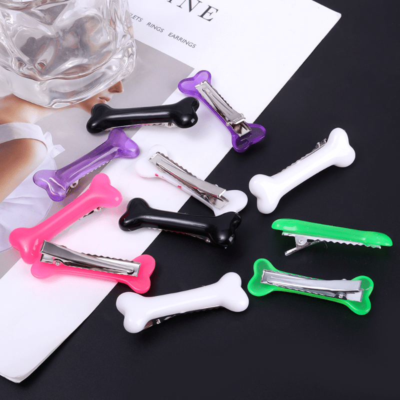 2pcs Lovely Dog Bone Hair Clips Headwear Barrettes Cute Hair Duckbill Clips Hair Accessories For Women