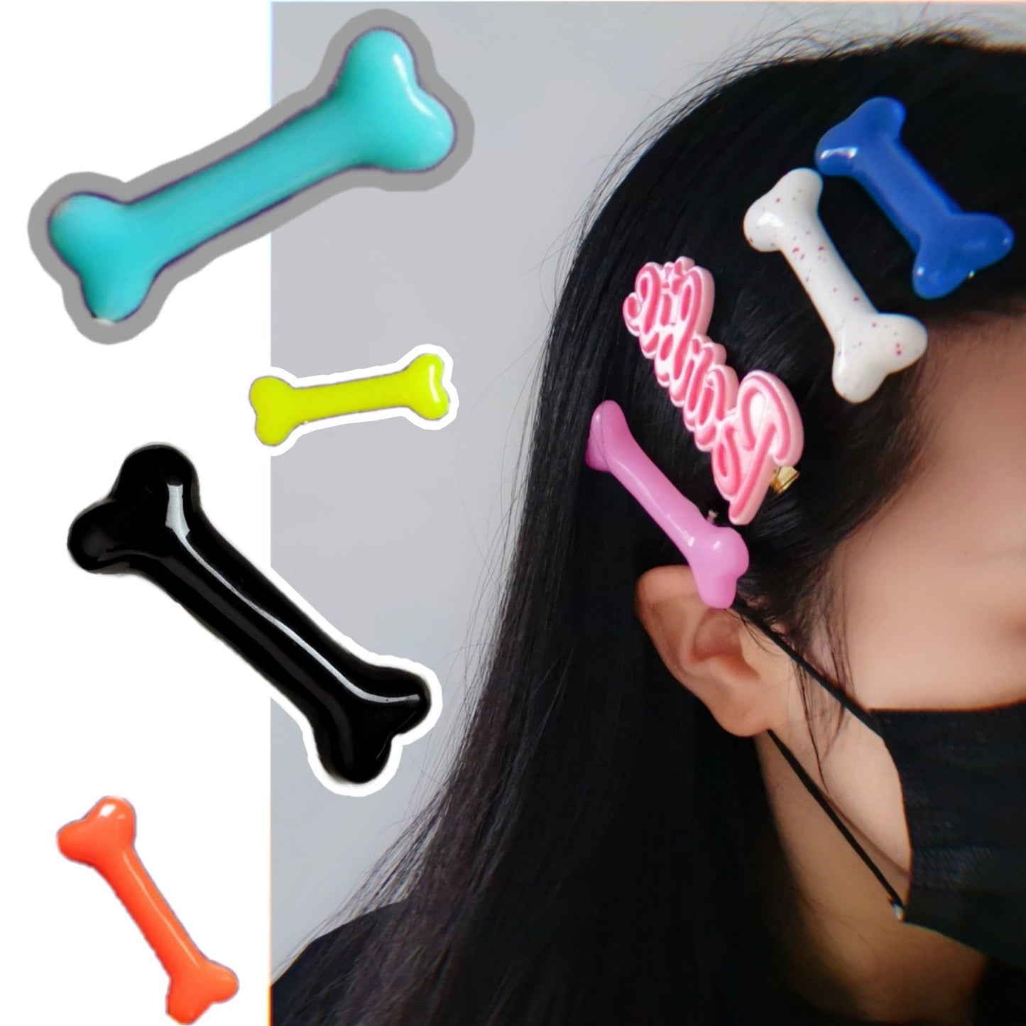 2pcs Lovely Dog Bone Hair Clips Headwear Barrettes Cute Hair Duckbill Clips Hair Accessories For Women