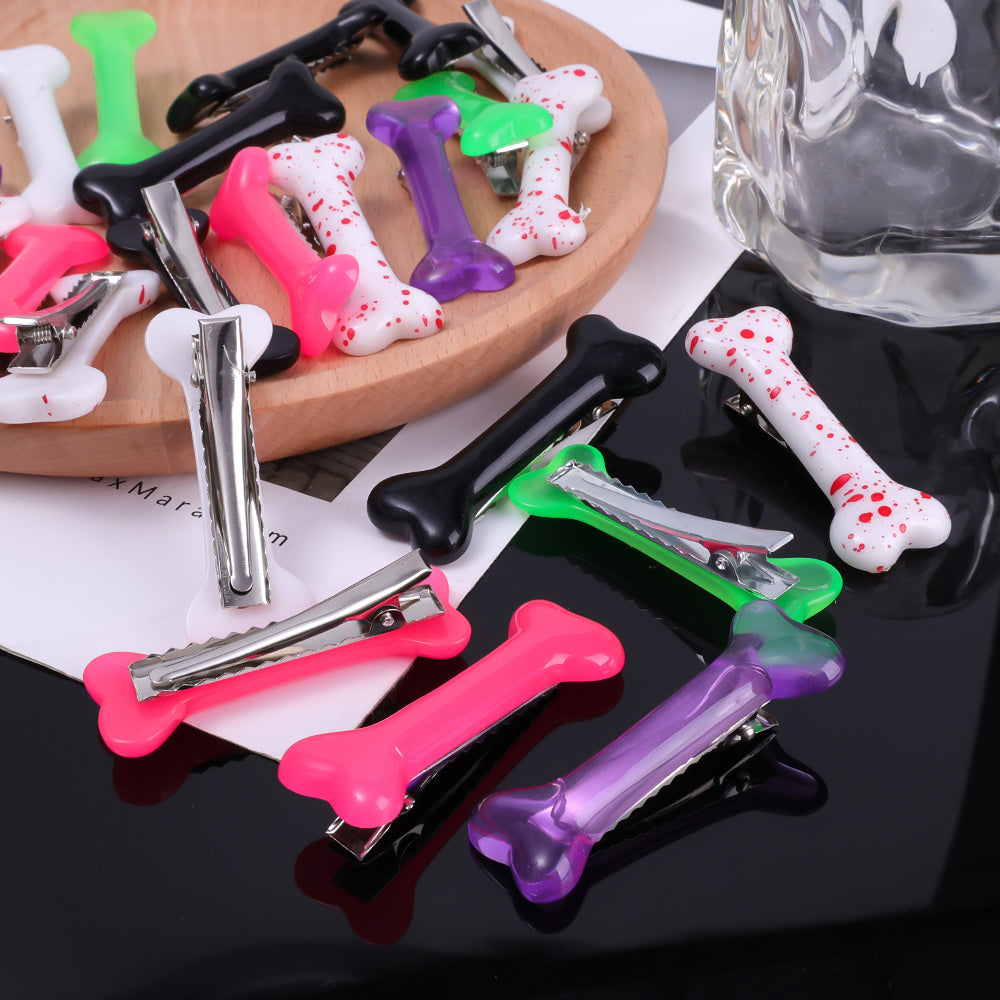 2pcs Lovely Dog Bone Hair Clips Headwear Barrettes Cute Hair Duckbill Clips Hair Accessories For Women
