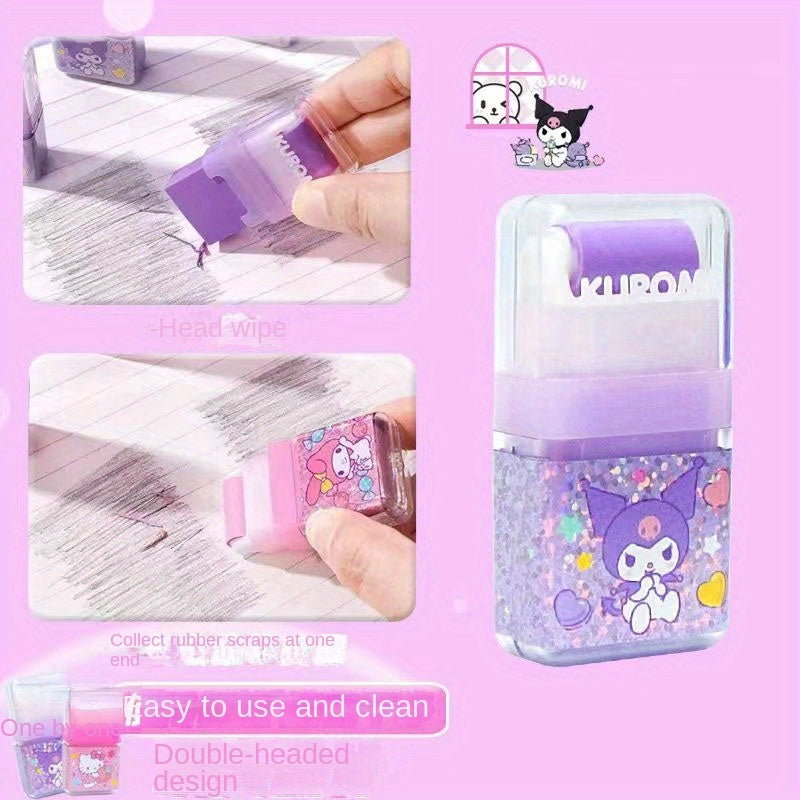 Sanrio for hello kitty & Friends Rolling Erasers for Youngsters - Cute Creative Designs with for my melody, for Cinnamoroll, and for pompompurin - Durable Synthetic Rubber - Ideal for Elementary School Students, School Suppli
