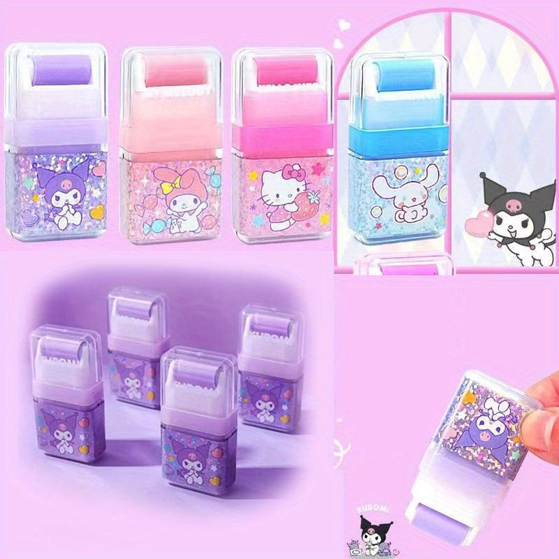 Sanrio for hello kitty & Friends Rolling Erasers for Youngsters - Cute Creative Designs with for my melody, for Cinnamoroll, and for pompompurin - Durable Synthetic Rubber - Ideal for Elementary School Students, School Suppli