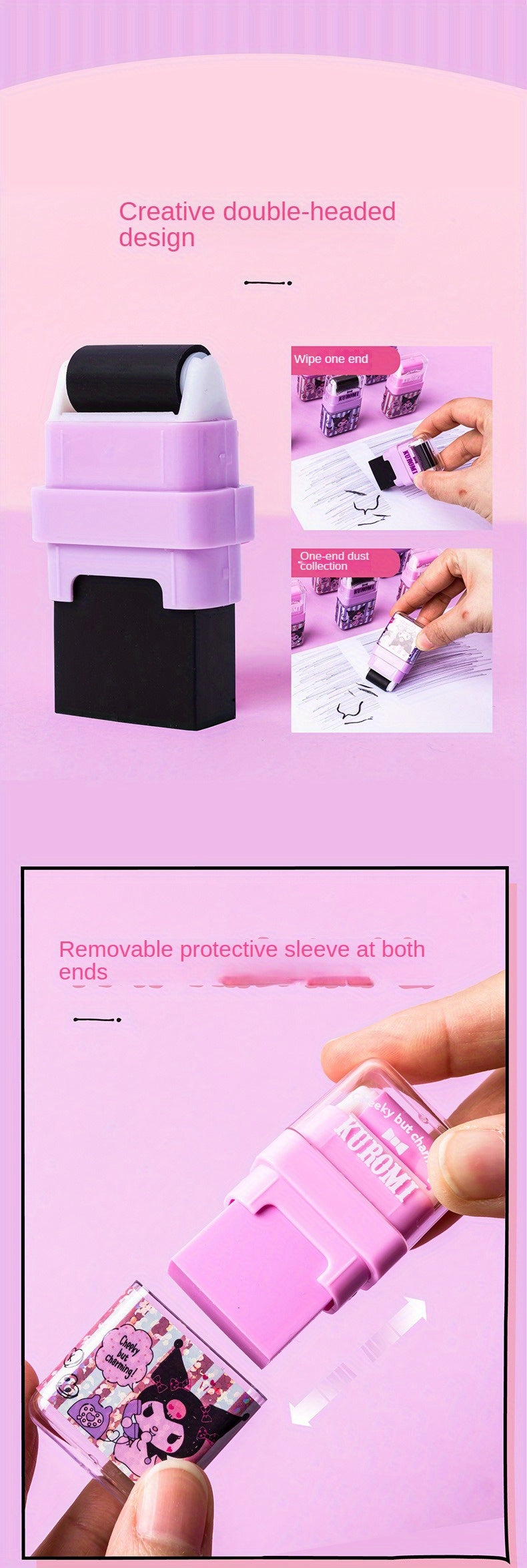 Sanrio for hello kitty & Friends Rolling Erasers for Youngsters - Cute Creative Designs with for my melody, for Cinnamoroll, and for pompompurin - Durable Synthetic Rubber - Ideal for Elementary School Students, School Suppli