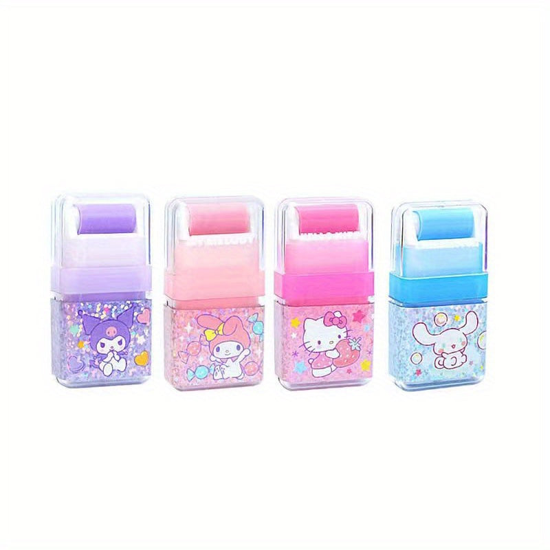Sanrio for hello kitty & Friends Rolling Erasers for Youngsters - Cute Creative Designs with for my melody, for Cinnamoroll, and for pompompurin - Durable Synthetic Rubber - Ideal for Elementary School Students, School Suppli