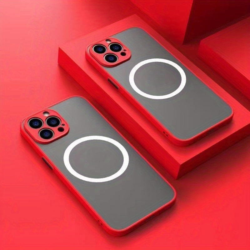Luxury Armor Case - Sleek Matte Finish, Advanced Magnetic Wireless Charging, Ultra Shockproof Protection - Universally Compatible with iPhone 11, 12, 13, 14, and 15 Series, Including Pro Max, Mini, Plus, XS Max, and XR Models