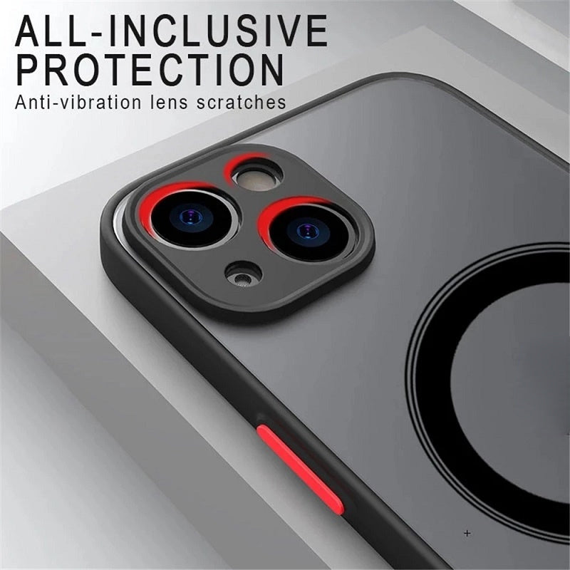 Luxury Armor Case - Sleek Matte Finish, Advanced Magnetic Wireless Charging, Ultra Shockproof Protection - Universally Compatible with iPhone 11, 12, 13, 14, and 15 Series, Including Pro Max, Mini, Plus, XS Max, and XR Models