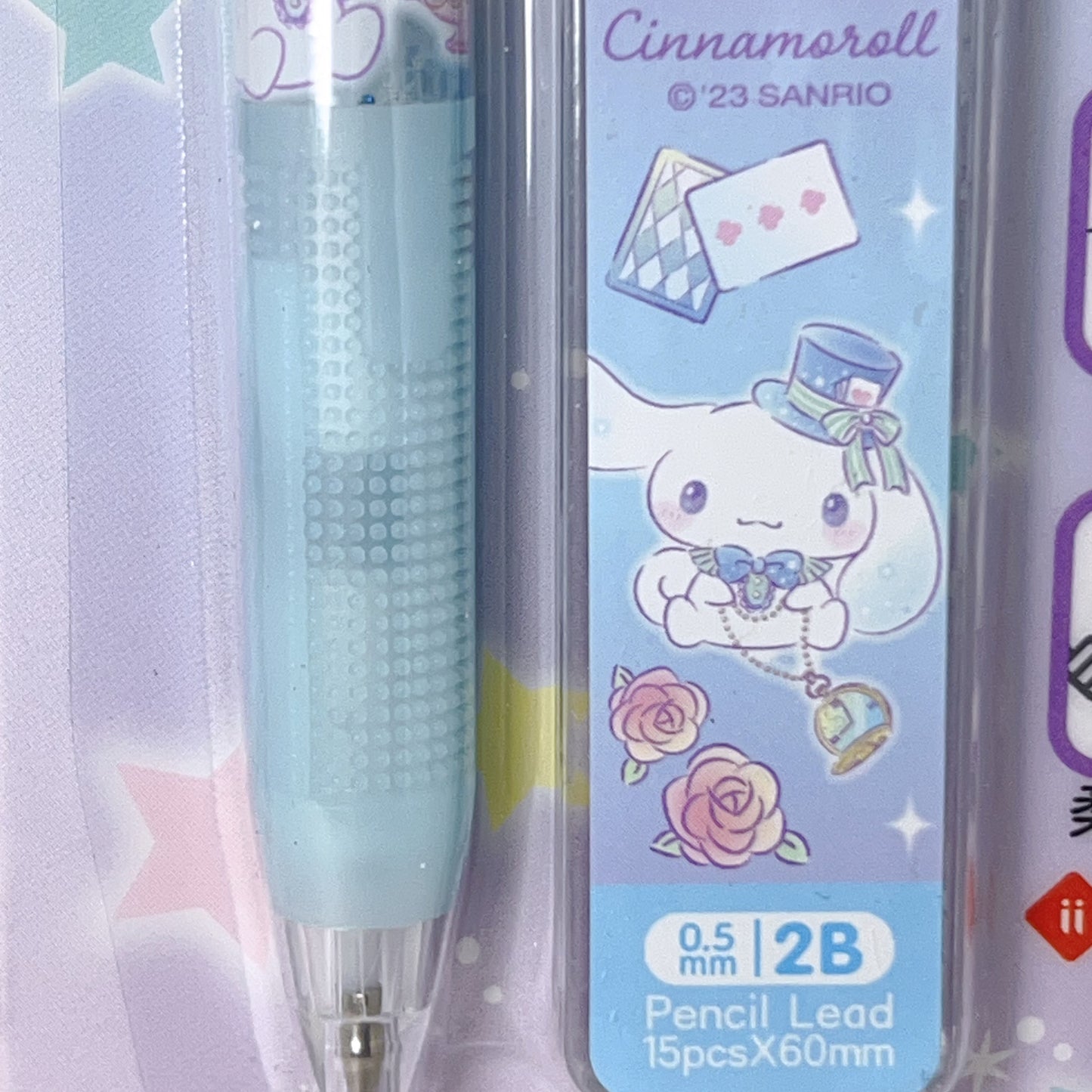 For Hello Kitty Sanrio Character 0.5Mm Automatic Pencil Set with Eraser And Lead, Featuring a Small Magic Dot Automatic Pencil Set.