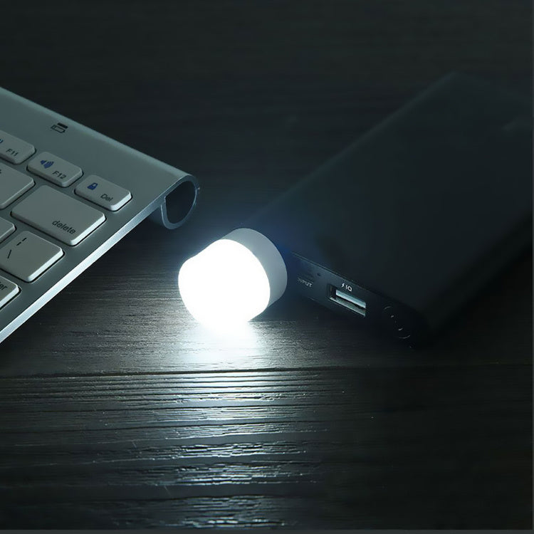 10pcs Mini USB LED Night Light - Warm White Eye Protection Reading Lamp - USB Powered, Portable Downlight for Bedroom, Polished Finish, Button On/Off, Prong Bulb Base, Household Use