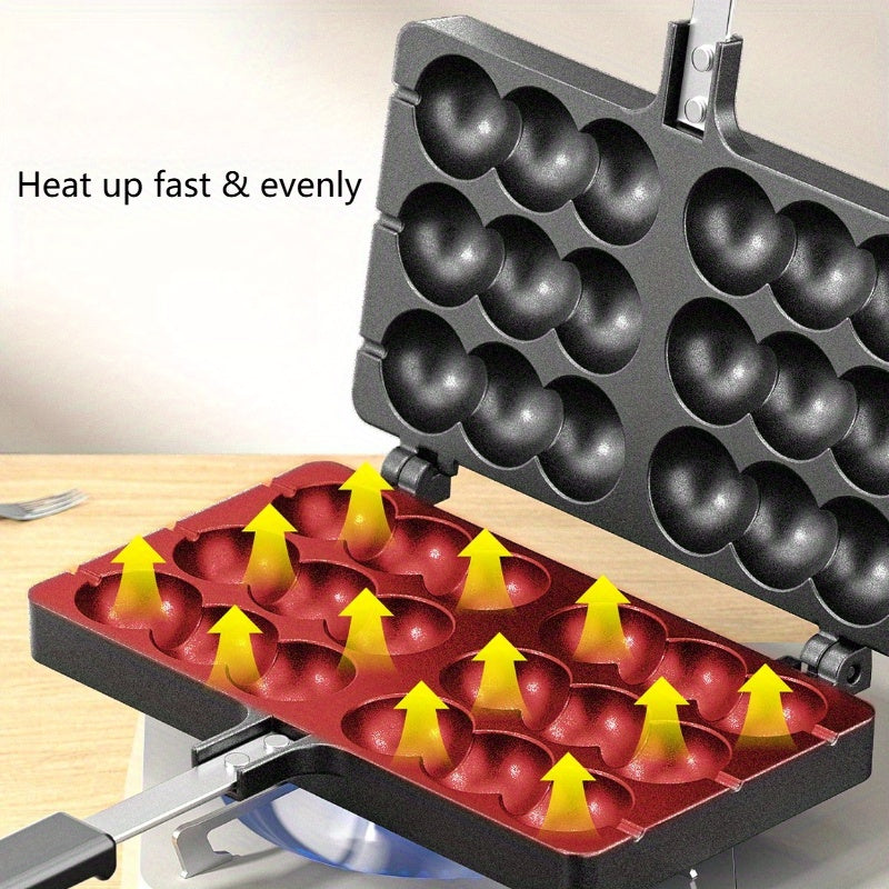 [Heavy-Duty Waffle Maker] Heavy-Duty Commercial & Home Egg Waffle Maker .