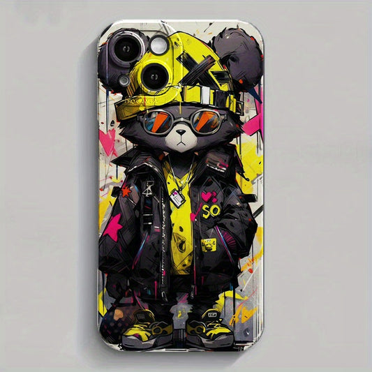 Compatible with iPhone 11/12/13/14/12 Pro Max/11 Pro/14 Pro/15/XS Max/X/XR/7/8/8 Plus Phones - Durable TPU Bear Graphic Protective Case with Shock-Absorbing Design - Unique Gift for Birthday, Girlfriend, Boyfriend