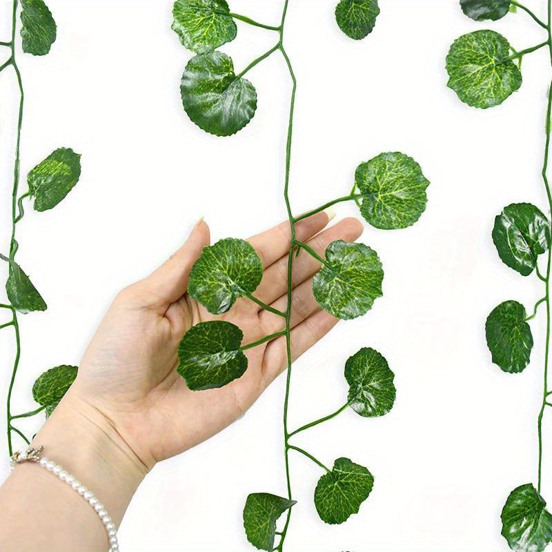 5pcs Evergreen Artificial Ivy Leaf Garlands - 3D Faux Green Vine Hanging Decor, Durable Plastic Plant Wreath for Indoor/Outdoor, Home Garden, Wedding, Bridal Shower, Housewarming - No Electricity Needed, Outdoor Greenery | Ve
