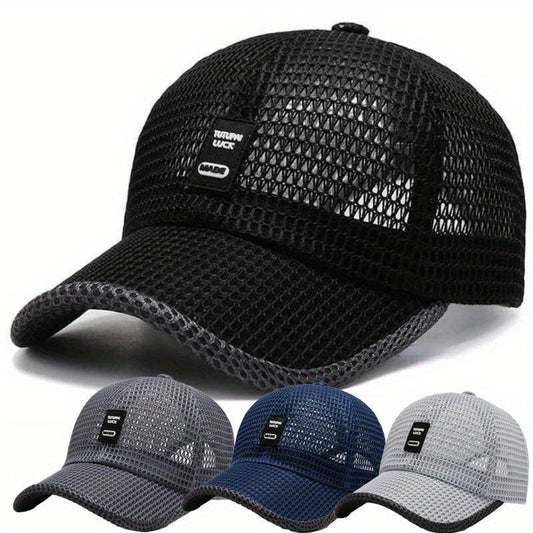 1/2pcs Men's Mesh Baseball Cap, Breathable Summer Caps, Dad Hat Outdoor Fishing Hats, Bone Gorras Snapback Trucker Cap, Women hat