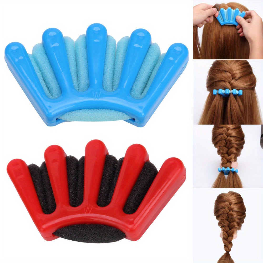 Hair Braiding Tool Weave Sponge Plait Hair Twist Hairstyling Braider DIY Accessories Five Finger Sponge Hair Curler Braid Hair Braider