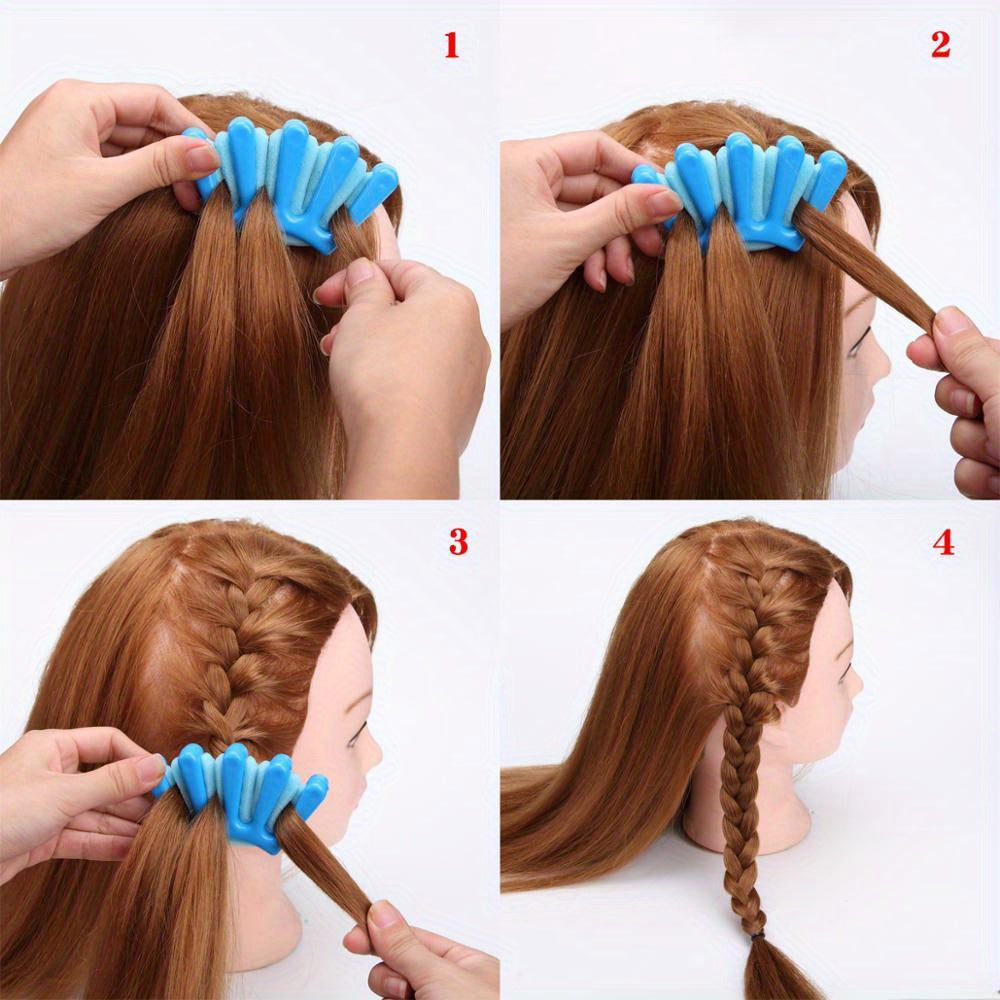 Hair Braiding Tool Weave Sponge Plait Hair Twist Hairstyling Braider DIY Accessories Five Finger Sponge Hair Curler Braid Hair Braider