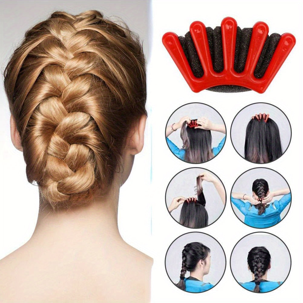 Hair Braiding Tool Weave Sponge Plait Hair Twist Hairstyling Braider DIY Accessories Five Finger Sponge Hair Curler Braid Hair Braider