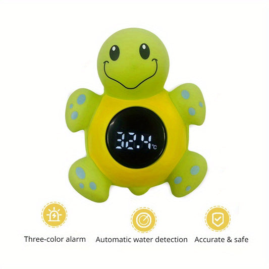 1pc 3-in-1 High-Precision Smart Turtle Bath Water Temperature Monitor with Automatic Water Detection, Infrared Thermometer, Safe Plastic Material for Room and Pool Use