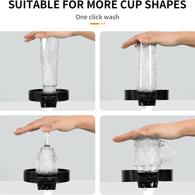 [Automatic Cup Washer] High-Pressure Automatic Cup Washer | Single-Hole Deck Mount Plastic Glass Rinser for Kitchen Sink – Ideal for Coffee Mugs, Wine Glasses, Baby Bottles