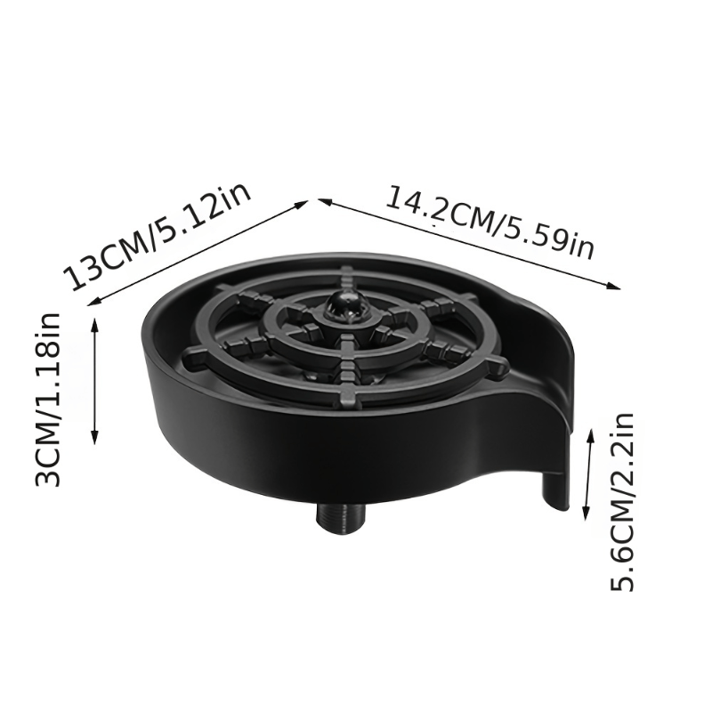 [Automatic Cup Washer] High-Pressure Automatic Cup Washer | Single-Hole Deck Mount Plastic Glass Rinser for Kitchen Sink – Ideal for Coffee Mugs, Wine Glasses, Baby Bottles