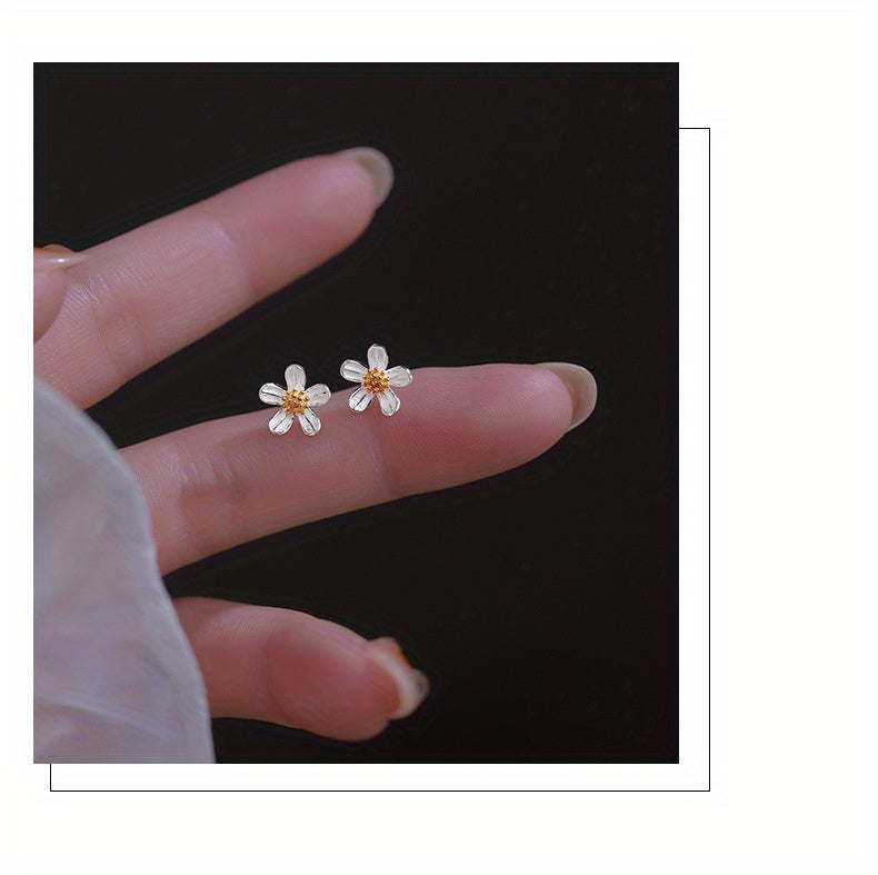 2024 new flowers ear ladies trend simple niche design sense small daisy earrings earrings fashion hundred with daily