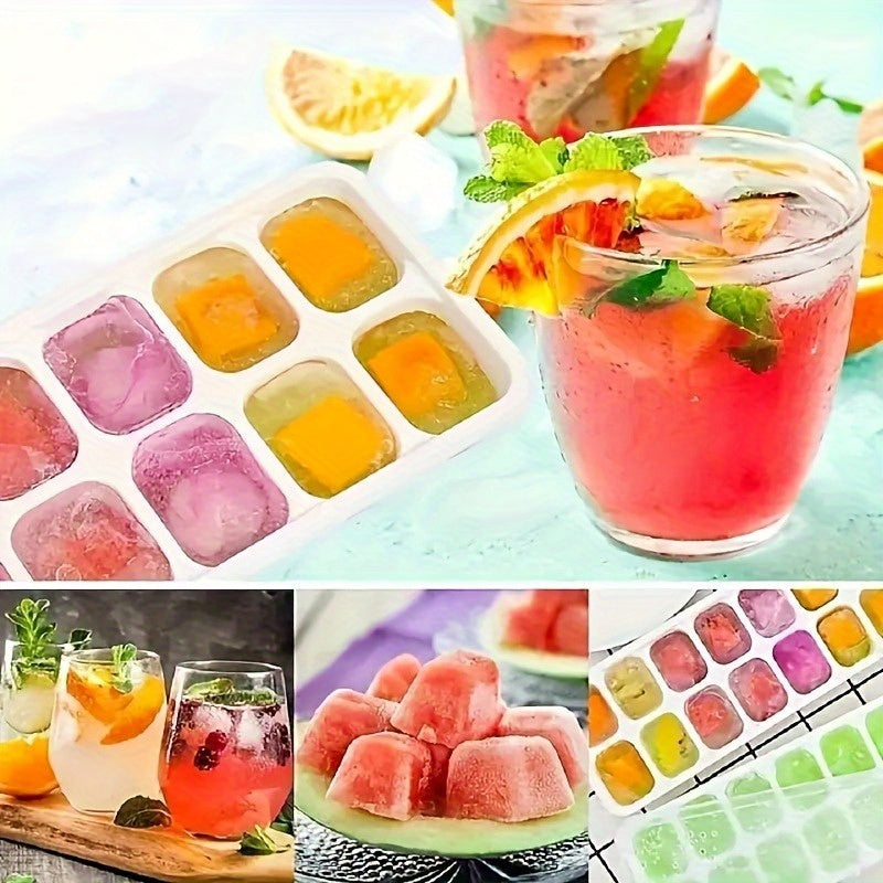 4pcs Silicone Ice Cube Mold Set - Stackable, Covered, Multifunctional for Cocktails & Whiskey, Essential Kitchen Utensils