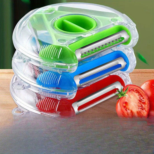 [Multi-Functional Peeler] Three-in-One Multi-Functional Peeler Kitchen Household Scraping Potato Grater Chopper Parer Silk Three-Piece Set