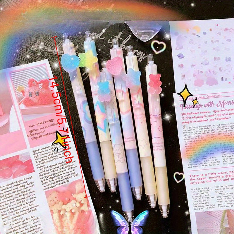 1pc Kawaii Mechanical Pencil Set 0.5mm HB - Press-To-Activate Plastic Writing Tool for Ages 14+, School Stationery Supplies