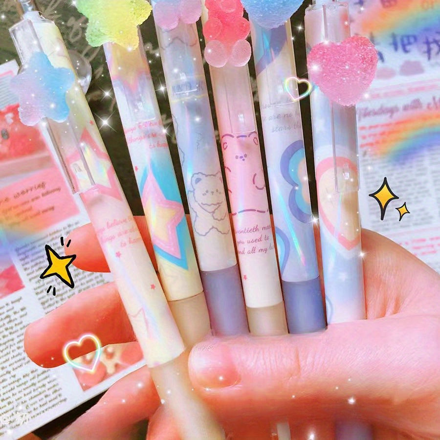 1pc Kawaii Mechanical Pencil Set 0.5mm HB - Press-To-Activate Plastic Writing Tool for Ages 14+, School Stationery Supplies