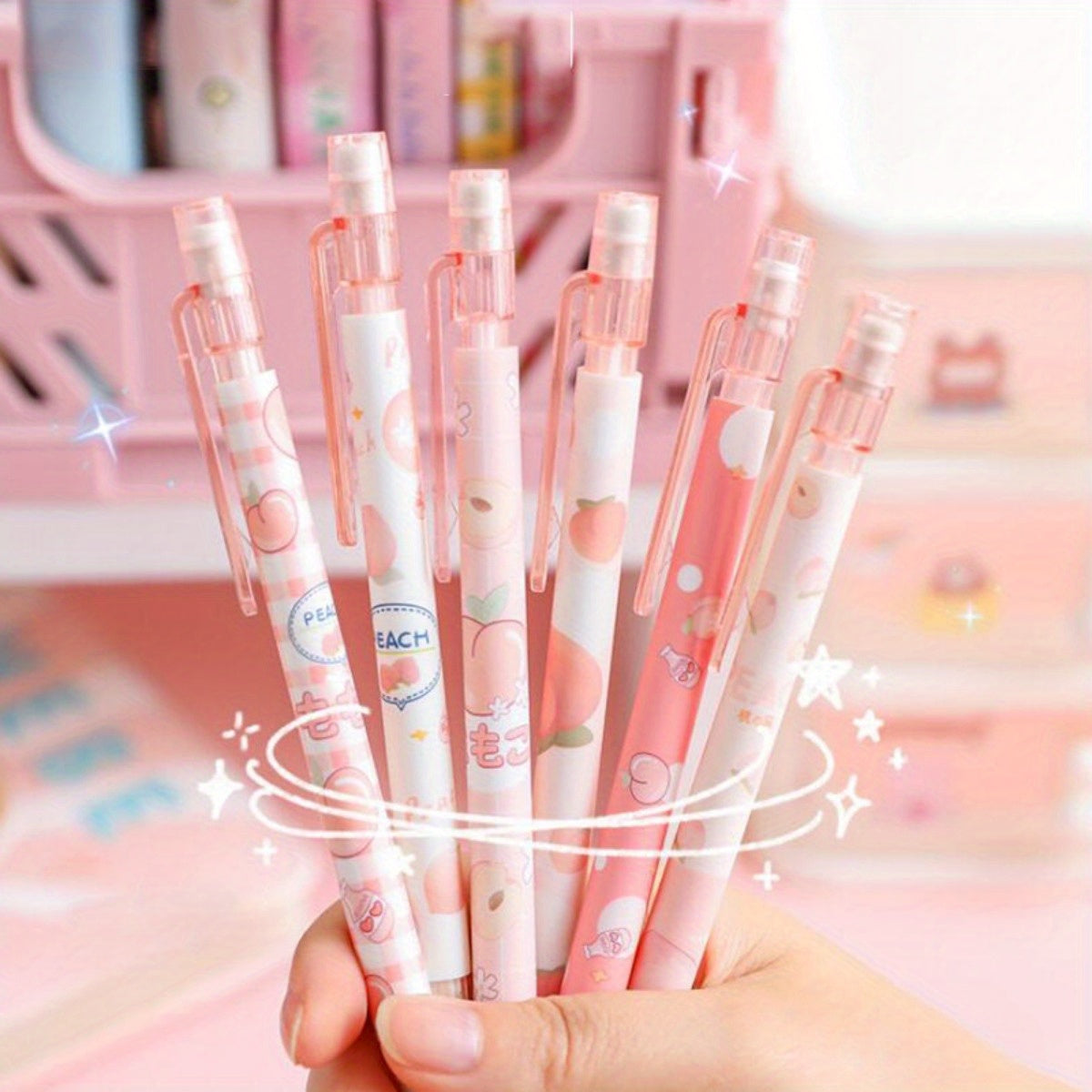 4-Pack Kawaii Mechanical Pencil Set - Cute Dinosaur & Heart Designs for School and Office Supplies - 0.5mm Automatic Pencils with HB Lead Refills, Non-Battery Operated, Durable Plastic Construction, Ideal for Everyday Writing