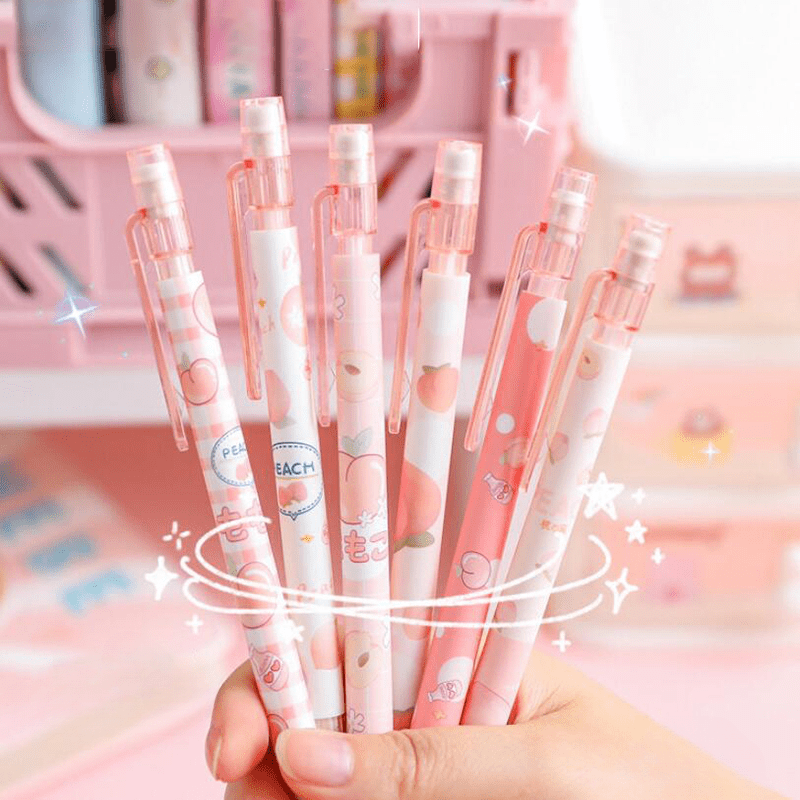 4-Pack Kawaii Mechanical Pencil Set - Cute Dinosaur & Heart Designs for School and Office Supplies - 0.5mm Automatic Pencils with HB Lead Refills, Non-Battery Operated, Durable Plastic Construction, Ideal for Everyday Writing