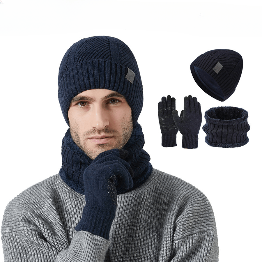 2025 Winter New Thick Beanie Scarf Glove Set