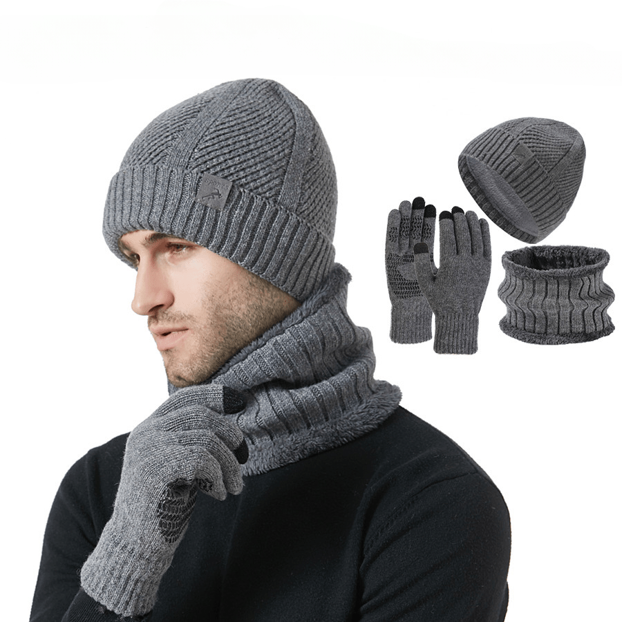 2025 Winter New Thick Beanie Scarf Glove Set