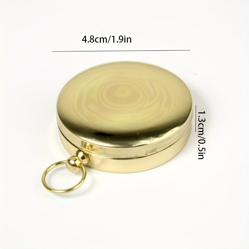 1pc Premium Copper Survival Compass - High-Accuracy Navigation, Glow-in-the-Dark Visibility, Water-Resistant, Durable Construction - Essential Tool for Camping, Hiking, Backpacking, Outdoor Adventures at Night