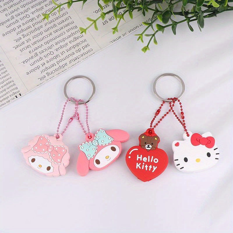 [Sanrio Kawaii Key Caps] Sanrio Key Protective Caps Set, Kawaii Silicone Key Cover, My Melody Hello Kitty Cinnamoroll Cartoon Character Shape, Portable Keychain | Bag Endorsement Key Chain Pendant Decoration, Holiday Birthday